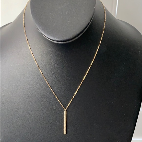 Gold (f) CZ sparkle bar - Picture 2 of 3